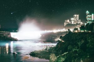 Niagara Falls with Stars in Background Scenic